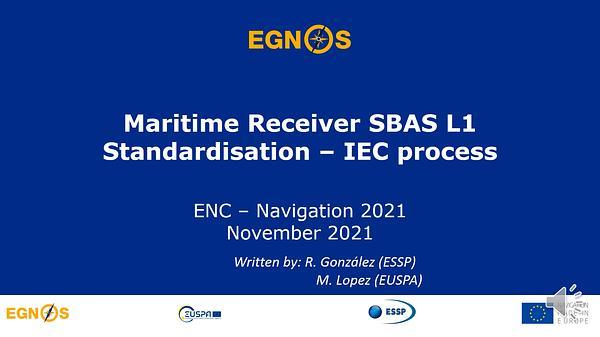 Maritime Receiver SBAS L1 Standardisation – IEC process