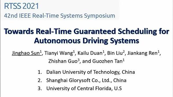 Toward Real-Time Guaranteed Scheduling for Autonomous Driving Systems