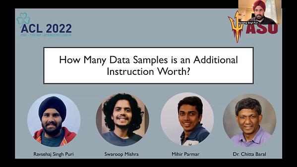 How Many Data Samples is an Additional Instruction Worth?