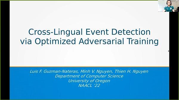 Cross-Lingual Event Detection via Optimized Adversarial Training