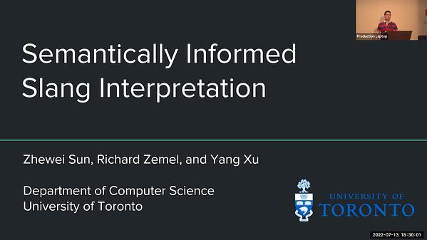 Semantically Informed Slang Interpretation