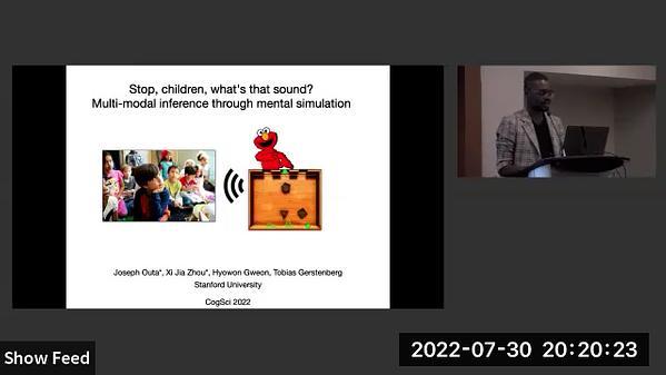 Stop, children what’s that sound? Multi-modal inference through mental simulation