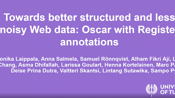 Towards better structured and less noisy Web data: Oscar with Register annotations