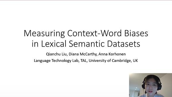 Measuring Context-Word Biases in Lexical Semantic Datasets