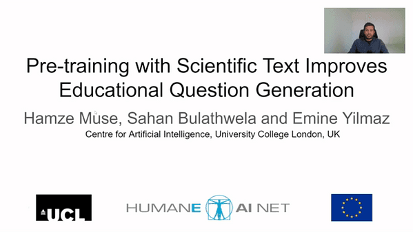 Pre-training with Scientific Text Improves Educational Question Generation