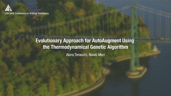 Evolutionary Approach for Autoaugment Using the Thermodynamical Genetic Algorithm