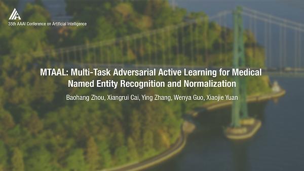 MTAAL: Multi-Task Adversarial Active Learning for Medical Named Entity Recognition and Normalization