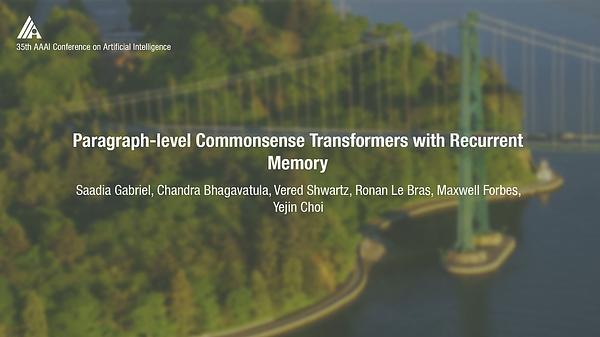 Paragraph-Level Commonsense Transformers with Recurrent Memory