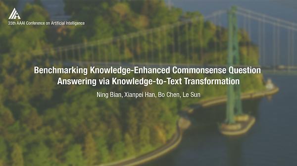 Benchmarking Knowledge-Enhanced Commonsense Question Answering via Knowledge-to-Text Transformation