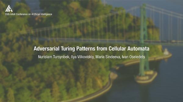 Adversarial Turing Patterns from Cellular Automata