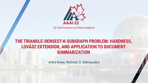 The Triangle-Densest-k-Subgraph Problem: Hardness, Lovász Extension, and Application to Document Summarization