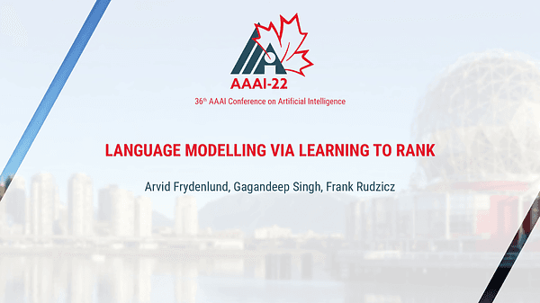 Language Modelling via Learning to Rank