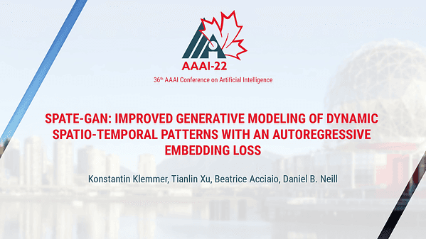 SPATE-GAN: Improved Generative Modeling of Dynamic Spatio-Temporal Patterns with an Autoregressive Embedding Loss