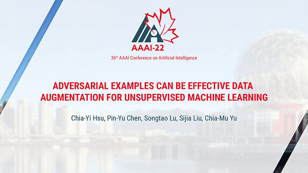 Adversarial Examples can be Effective Data Augmentation for Unsupervised Machine Learning