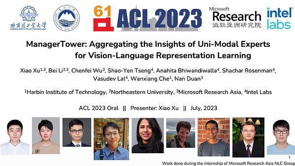 ManagerTower: Aggregating the Insights of Uni-Modal Experts for Vision-Language Representation Learning