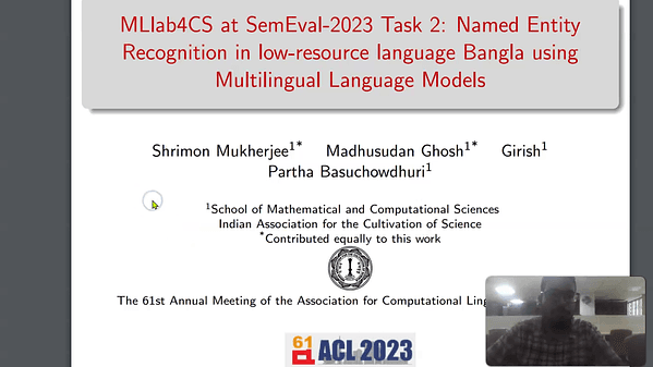 MLlab4CS at SemEval-2023 Task 2: Named Entity Recognition in Low-resource Language Bangla Using Multilingual Language Models