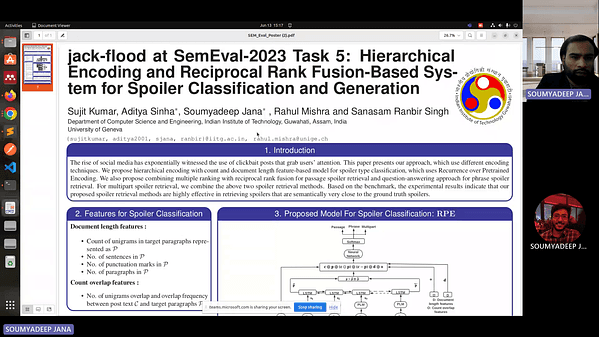 Jack-flood at SemEval-2023 Task 5:Hierarchical Encoding and Reciprocal Rank Fusion-Based System for Spoiler Classification and Generation