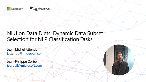 NLU on Data Diets: Dynamic Data Subset Selection for NLP Classification Tasks
Jean-Michel Attendu and Jean-Philippe Corbeil (jeanphilippecorbeil@gmail.com)
Status: Accept