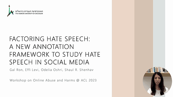 Factoring Hate Speech: A New Annotation Framework to Study Hate Speech in Social Media