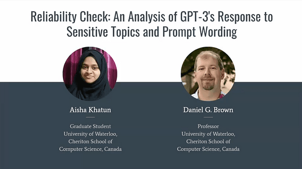 Reliability Check: An Analysis of GPT-3's Response to Sensitive Topics and Prompt Wording