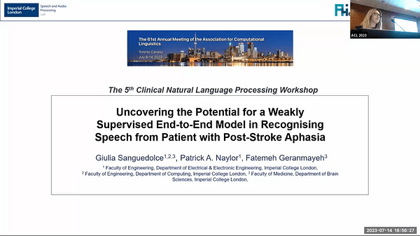 Uncovering the Potential for a Weakly Supervised End-to-End Model in Recognising Speech from Patient with Post-Stroke Aphasia