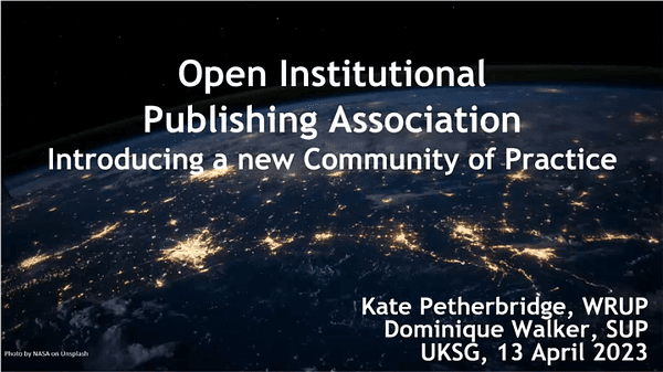 Open Publishing UK: Introducing a New Community of Practice