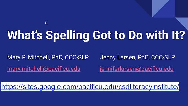 What’s Spelling Got to Do With It?