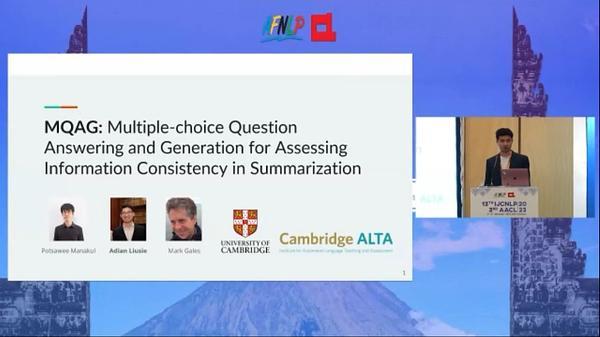 MQAG: Multiple-choice Question Answering and Generation for Assessing Information Consistency in Summarization