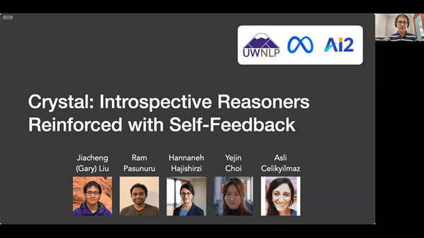 Crystal: Introspective Reasoners Reinforced with Self-Feedback | VIDEO