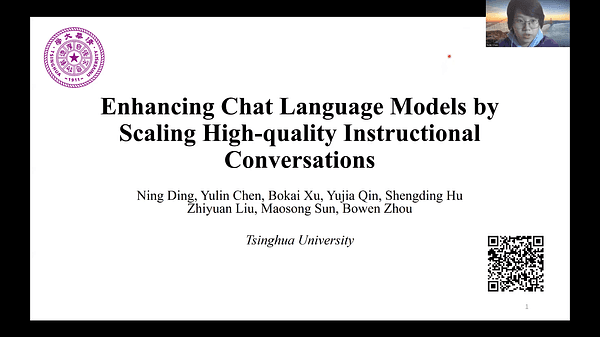 Enhancing Chat Language Models by Scaling High-quality Instructional Conversations | VIDEO