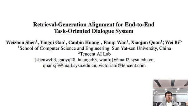 Retrieval-Generation Alignment for End-to-End Task-Oriented Dialogue System | VIDEO