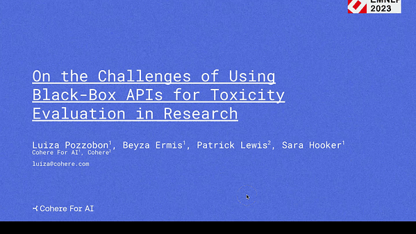 On the Challenges of Using Black-Box APIs for Toxicity Evaluation in Research | VIDEO