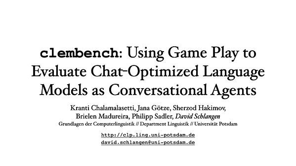 clembench: Using Game Play to Evaluate Chat-Optimized Language Models as Conversational Agents