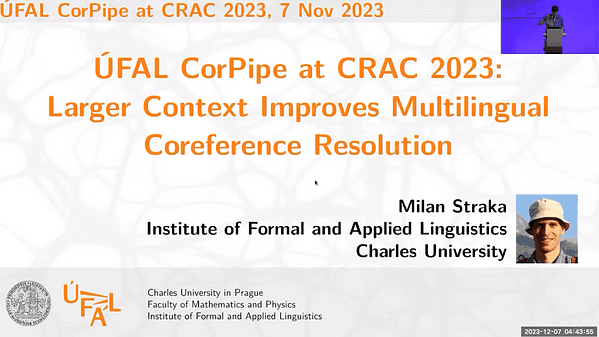 ÚFAL CorPipe at CRAC 2023: Larger Context Improves Multilingual Coreference Resolution