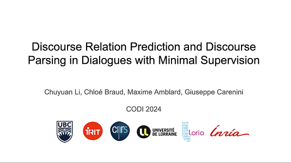 Discourse Relation Prediction and Discourse Parsing in Dialogues with Minimal Supervision