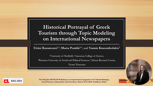 Historical Portrayal of Greek Tourism through Topic Modeling on International Newspapers