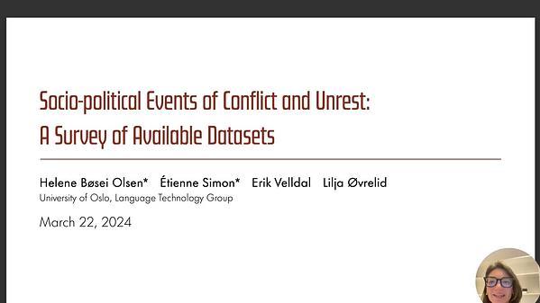 Socio-political Events of Conflict and Unrest: A Survey of Available Datasets