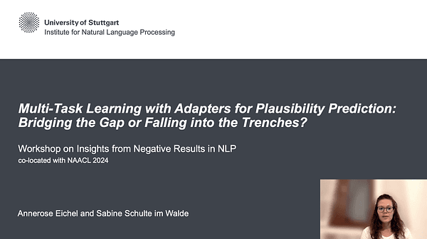 Multi-Task Learning with Adapters for Plausibility Prediction: Bridging the Gap or Falling into the Trenches?