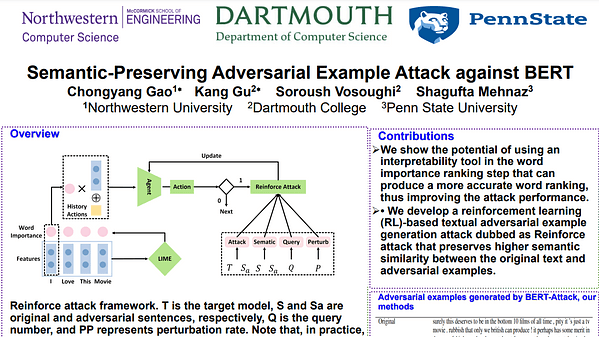 Semantic-Preserving Adversarial Example Attack against BERT