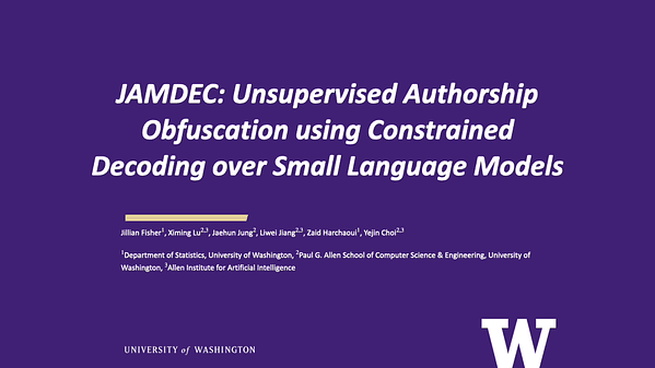 JAMDEC: Unsupervised Authorship Obfuscation using Constrained Decoding over Small Language Models