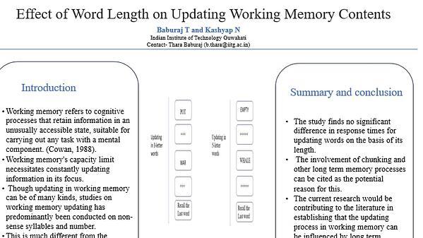 Effect of word length on updating working memory contents