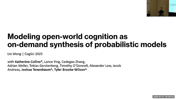 Modeling Open-World Cognition as On-Demand Synthesis of Probabilistic Models