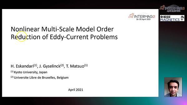 Nonlinear Multi-Scale Model Order Reduction of Eddy-Current Problem